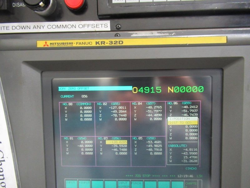 Mitsubishi M-VS25/20 Heavy-Duty CNC Bridge Mill, 1996 – Fanuc Control, 60 ATC