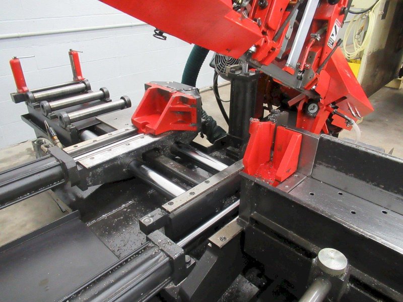 Amada HFA250W Programmable Automatic Horizontal Bandsaw, 10" Round Cap, 1" Blade, Vbl Speed, Chip Auger