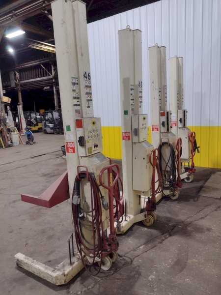 (4) 16,000 LBS STERTIL-KONI MODEL ST-1072 HEAVY DUTY MOBILE COLUMN LIFT JACKS: STOCK #19399