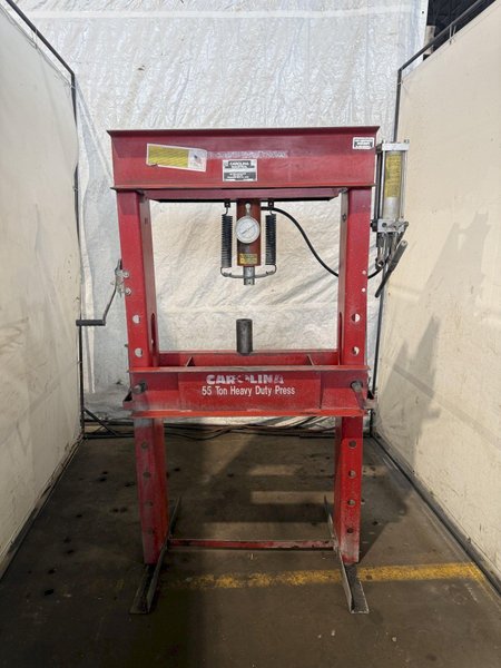 55 TON CAROLINA INDUSTRIAL HYDRAULIC H-FRAME PRESS. STOCK #0430826