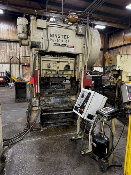 100 TON MINSTER P2-100-48 PIECE MAKER STRAIGHT SIDE HIGH SPEED PRESS. STOCK # 0883425