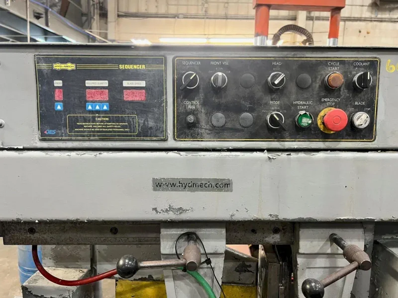 USED HYD-MECH 16" X 18" SEMI-AUTOMATIC HORIZONTAL MITERING BANDSAW MODEL S-23P,  Year: 2003