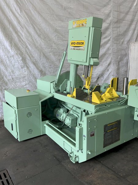 18" X 22" HYD-MECH V-18APC AUTOMATIC TILT FRAME VERTICAL BAND SAW: STOCK #81007"