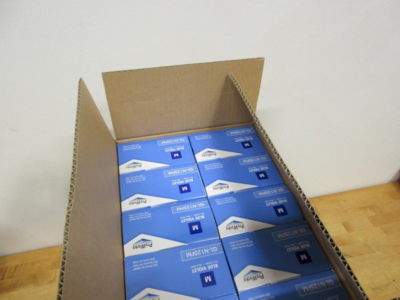 Proworks GL-N125FM Nitrile Exam Gloves, Size Medium, (3) Boxes Full, (10) Packs per Box- Auction Item