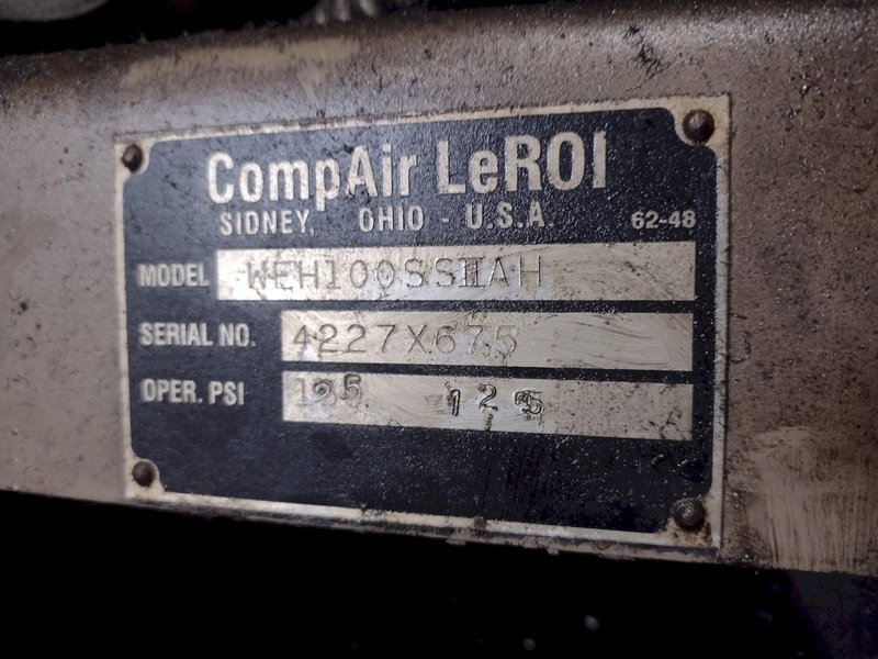 100 HP LEROI MODEL #WEH100SSIIA ROTARY SCREW AIR COMPRESSOR, WATER COOLED: STOCK #21253