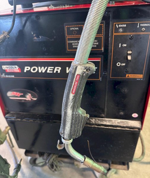 450 Amp Lincoln Welder Power Wave 455M/STT, 10M Dual Feeder, Cart