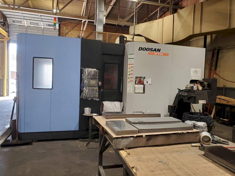 Doosan HP 5100 HMC, 2008 – TSC, Fanuc Control, Chip Conveyor