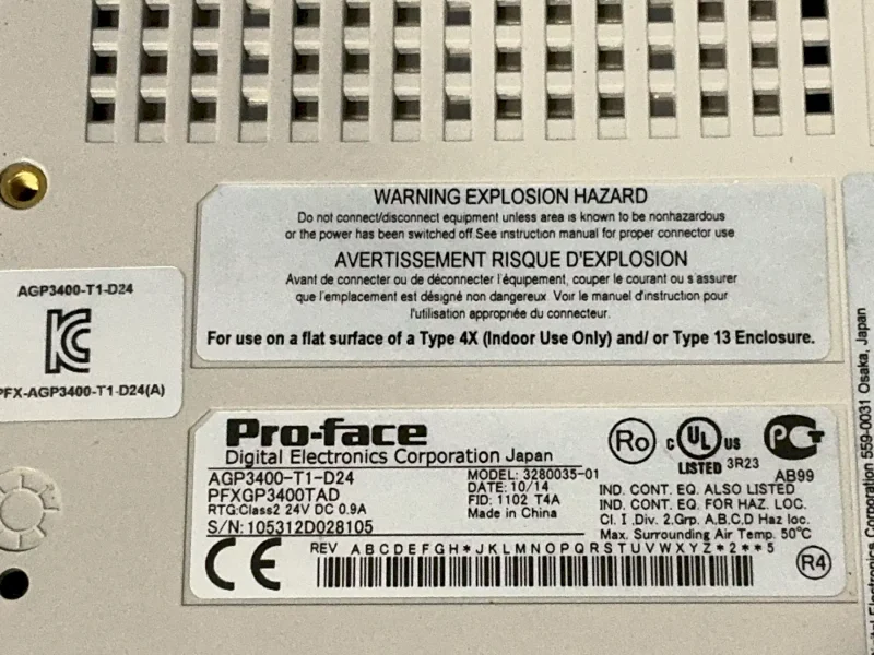 PRO-FACE OPERATOR PANEL  -  AGP3400-T1-D24