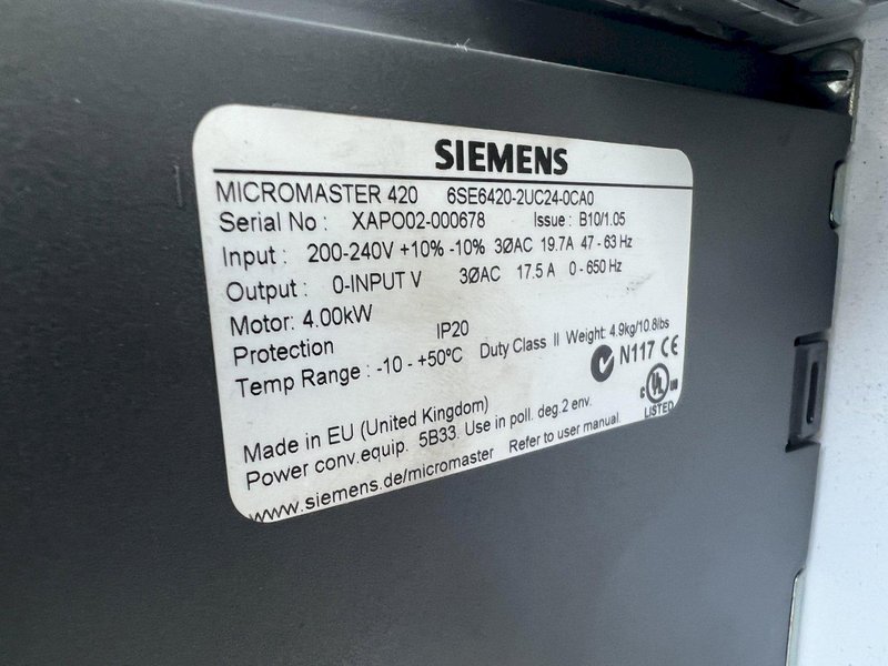 SIEMENS MICROMASTER 420 - 6SE6420 INVERTER DRIVE: STOCK #18073