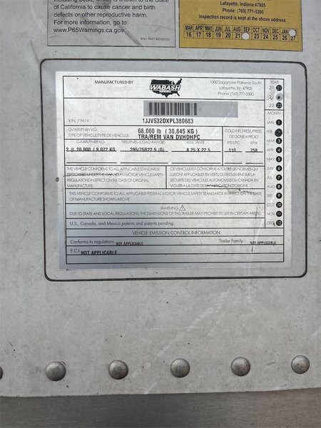 2023 Wabash 53 x 102 1JJV532DXPL380683