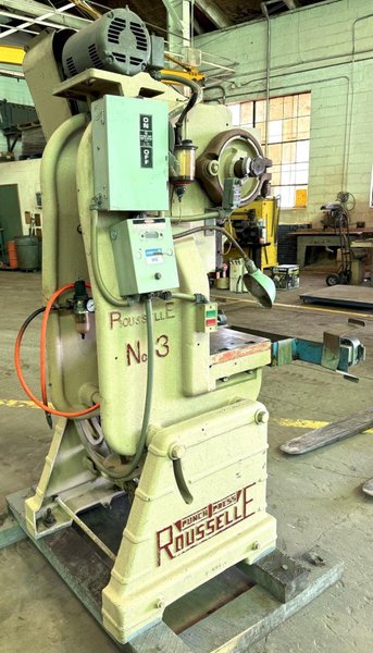 25 Ton Rousselle O.B.I. Press No. 3, 2" Str, 10-3/4 SH, 14" x 20" Bed, 135 SPM