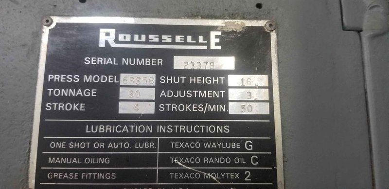 60 TON ROUSSELLE SSDC PRESS