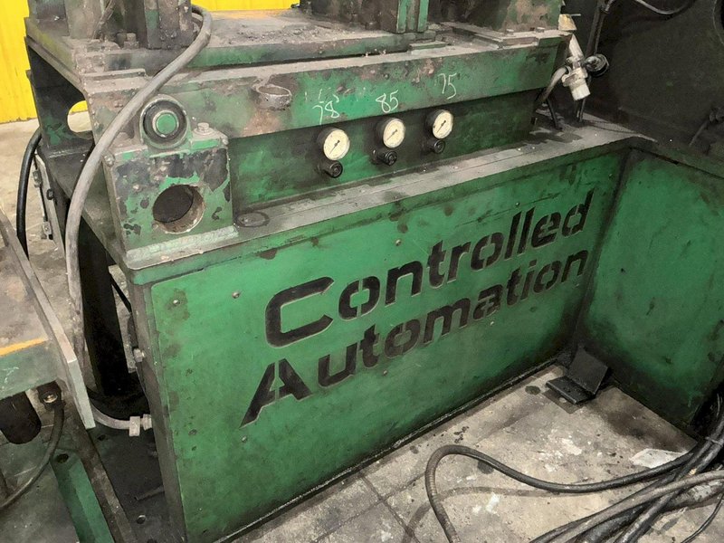 6" x 6" x 1/2" CONTROLLED AUTOMATION MODEL #ABL-74 AUTOMATIC ANGLE PUNCH &amp; SHEAR LINE: STOCK #24935