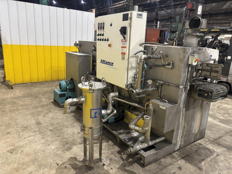 14&quot; W X 10&quot; H 2019 ALLIANCE AQUAMASTER CB-1400E STAINLESS STEEL CONVEYOR BELT 3 STAGE PARTS WASHER: STOCK #23104