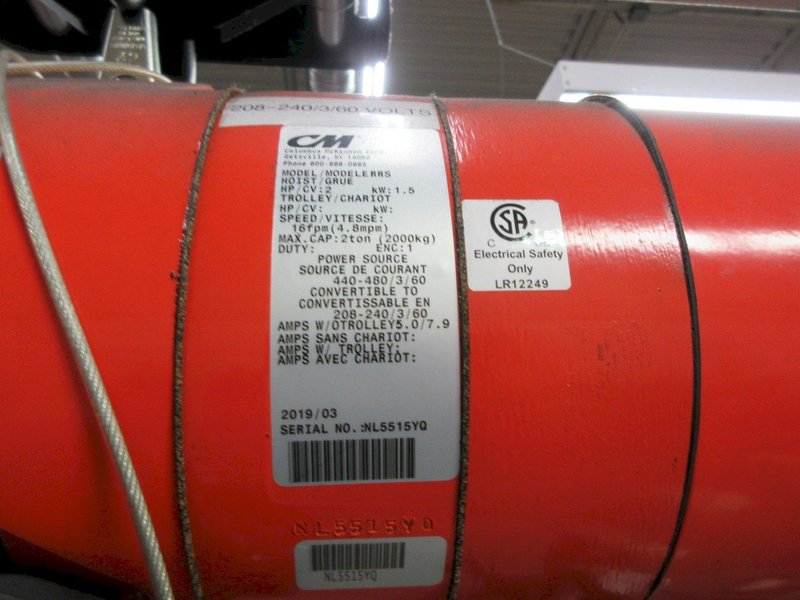 Freestanding Single Girder Overhead Crane, with CM Loadstar 2 Ton Electric Chain Hoist- Auction Item