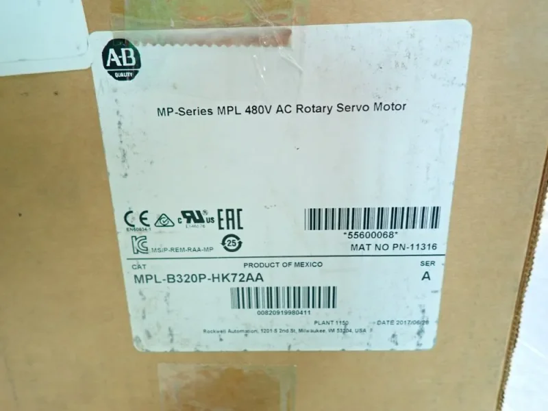 ALLEN BRADLEY MP-SERIES AC SERVO MOTOR  -  MPL-B320P-HK72AA