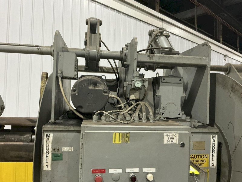 20,000 LB X 48" COLT CHD-DR2000 DOUBLE END UNCOILER WITH ROWE COIL CAR. STOCK # 0217826