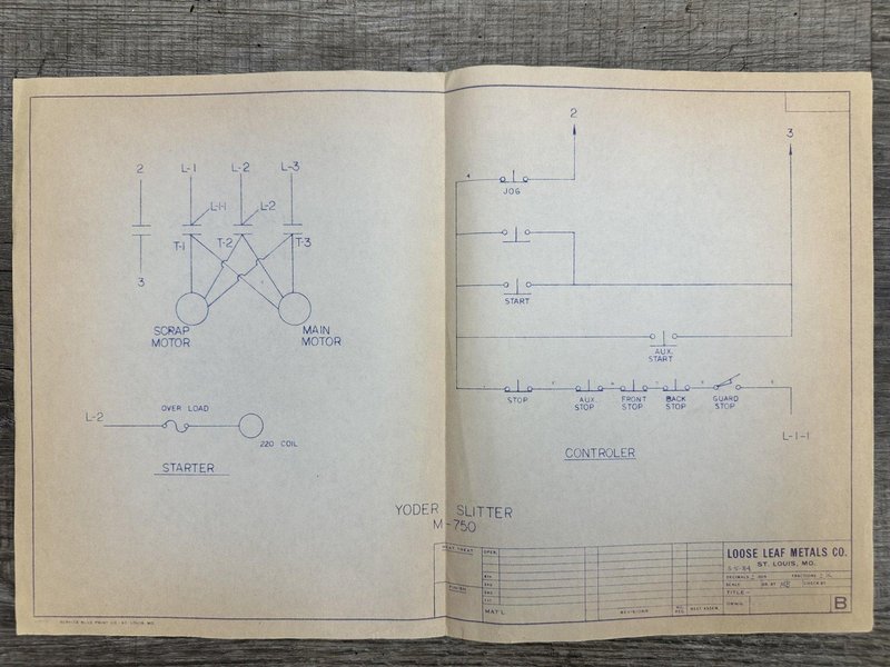 18" WIDE X 2,500 LBS YODER MODEL #M2 PULL THROUGH SLITTING LINE, INCLUDES UNCOILER, SLITTER &amp; RECOILER: STOCK #22471