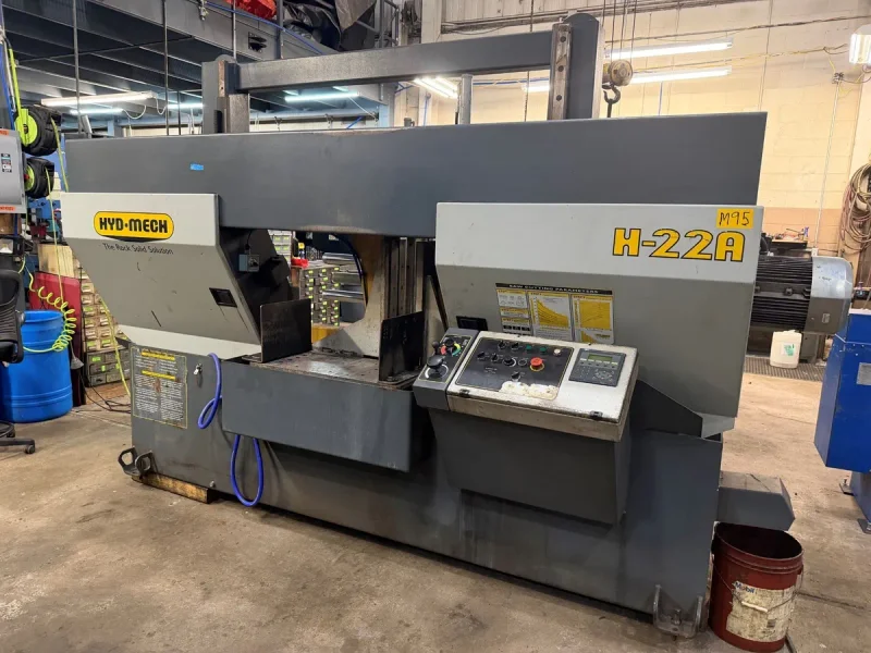 Used 2006 Hyd-Mech 22" x 22" automatic dual column horizontal bandsaw model H-22A