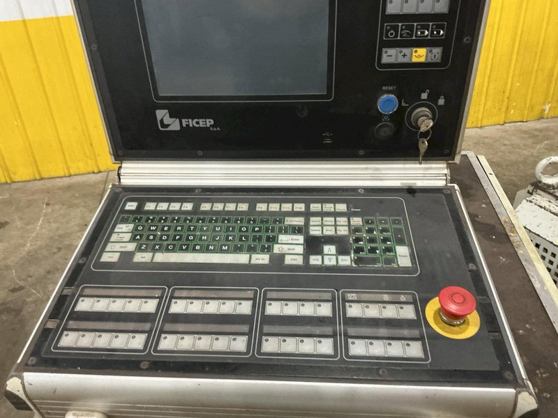 6" X 6" X 5/8" FICEP MODEL #A152 CNC ANGLE LINE PUNCH &amp; SHEAR 2003: YOBRO #25246