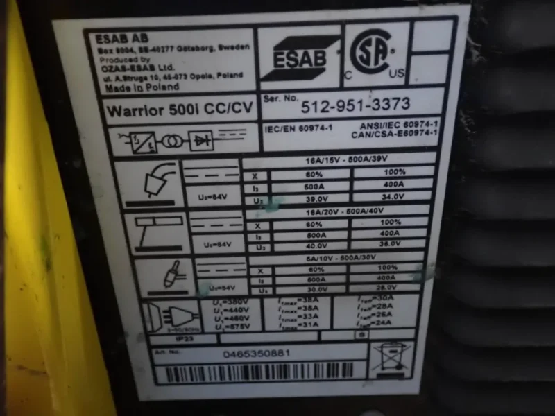 ESAB WELDER  -  MIG 5000i