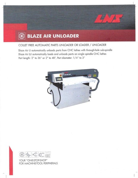 LNS Blaze 6104-U48 Automatic Parts Unloader, S/N 6104-114-48.