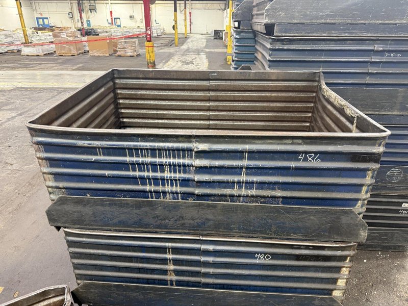 60" X 42" X 21" HIGH DROP BOTTOM CORRUGATED PARTS STORAGE BINS: YOBRO #24697