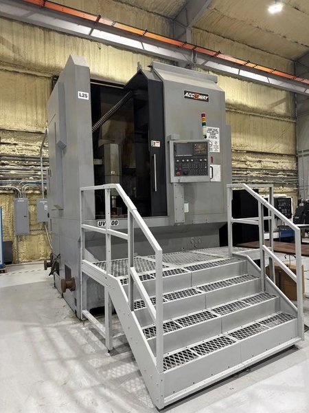 Accuway UV-100 CNC VTL, 2013 – Live Tooling, 40″ Chuck, Fanuc Control, 1200 Cut Hours