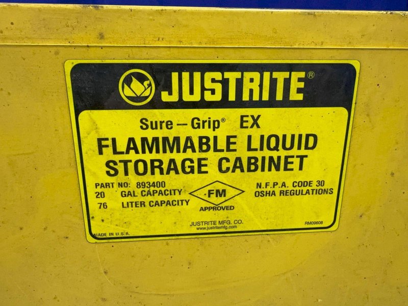 JUSTRITE 20 GALLONS / 43" X 12" X 44" FLAMMABLE CABINET  -  893400