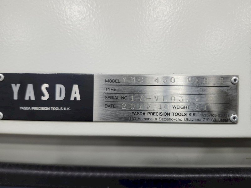 YASDA YMC 430 Ver. II 5-Axis CNC Vertical Machining Center, 40K RPM, Trunnion Table, 32 ATC, HSK-E32, Hard Milling, Fanuc 31i-B5, LOW HOURS, Year: 2017