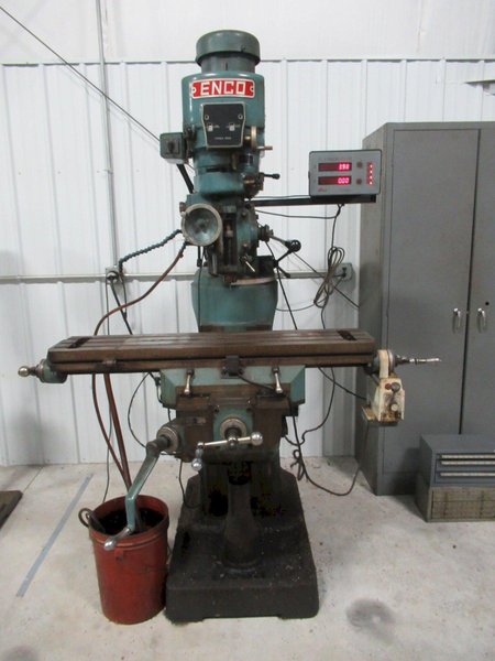 Enco 100-1529 Vertical Knee Mill, 9x42 Table, Power Table Feed, DRO- Auction Item