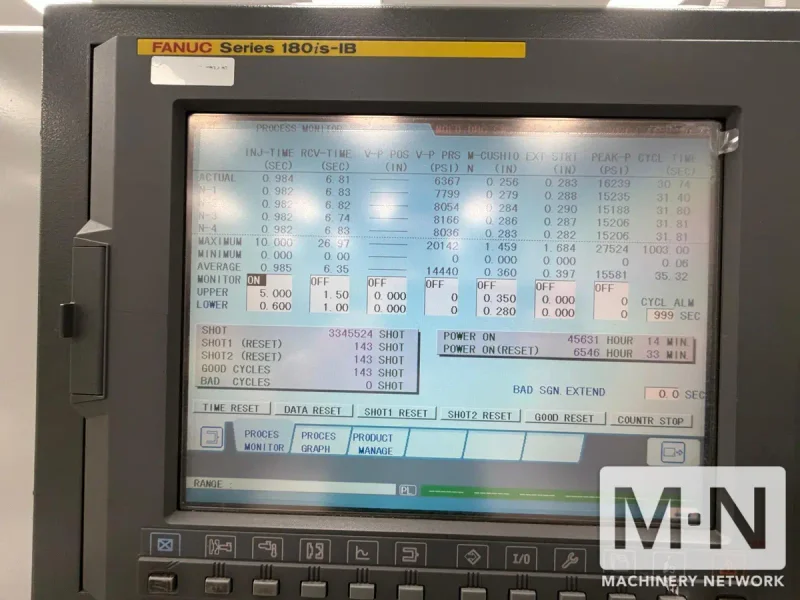 110 TON 4.87 OZ MILACRON MODEL ROBOSHOT SiB-110 INJECTION MOLDING MACHINE MFG 2005