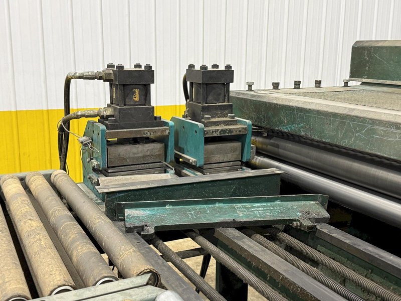 60" x 16 GAUGE IOWA MODEL #GAF60-6 COIL SLEAR (SLITTING &amp; CUT-TO-LENGTH) LINE, WITH UNCOILERS &amp; SIDE PUNCHING / NOTCHING: YOBRO #24552