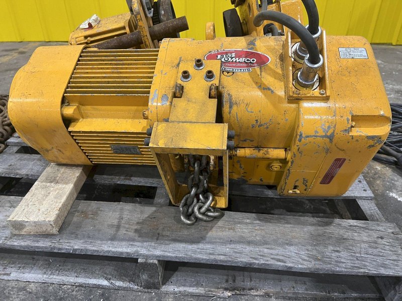 10,000 LB (5 TON) HARRINGTON MOTORIZED CHAIN HOIST W/ POWER TROLLEY: STOCK #19957