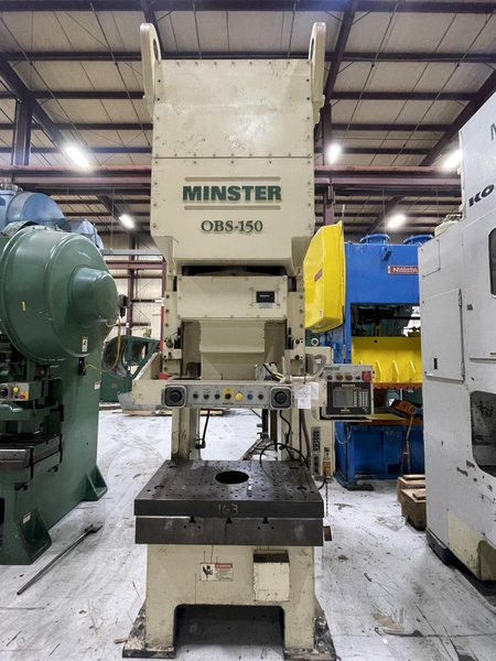 150 ton Minster Model# OBS-150 Mechanical Metal Stamping Press For Sale, Year 2000