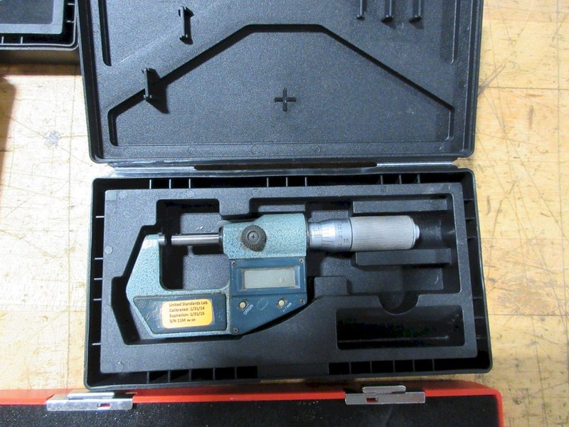 Digital Micrometers 0-1" &amp; 1-2" Travel Ranges, Various Brands, Mitutoyo, Starrett, SPI and Others- Auction Item