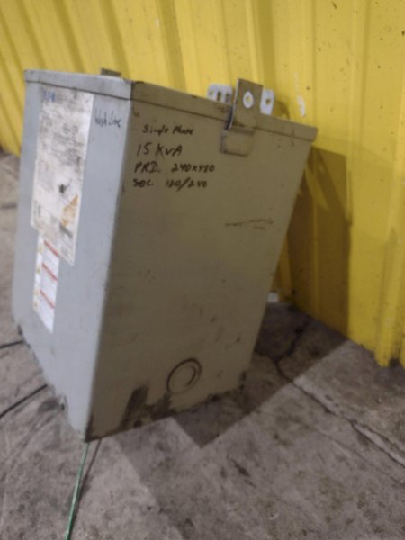 15 KVA EATON 240X480 SINGLE PHASE ELECTRICAL TRANSFORMER : YOBRO 24937