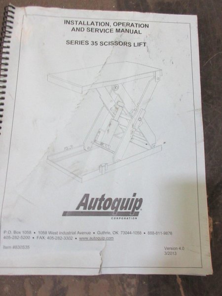 Autoquip Series 35 Scissors Lift  with 56" x 48" Table, Transition Ramp, Remote Foot Trip- Auction Item