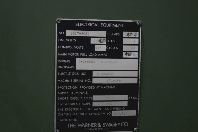 3A WARNER &amp; SWASEY SADDLE TYPE TURRET LATHE: STOCK #73423