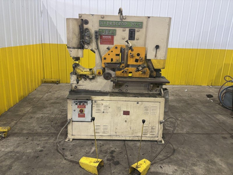 70 TON GEKA MODEL #HYDRCROP HYD-70 HYDRAULIC IRONWORKER: STOCK #22762