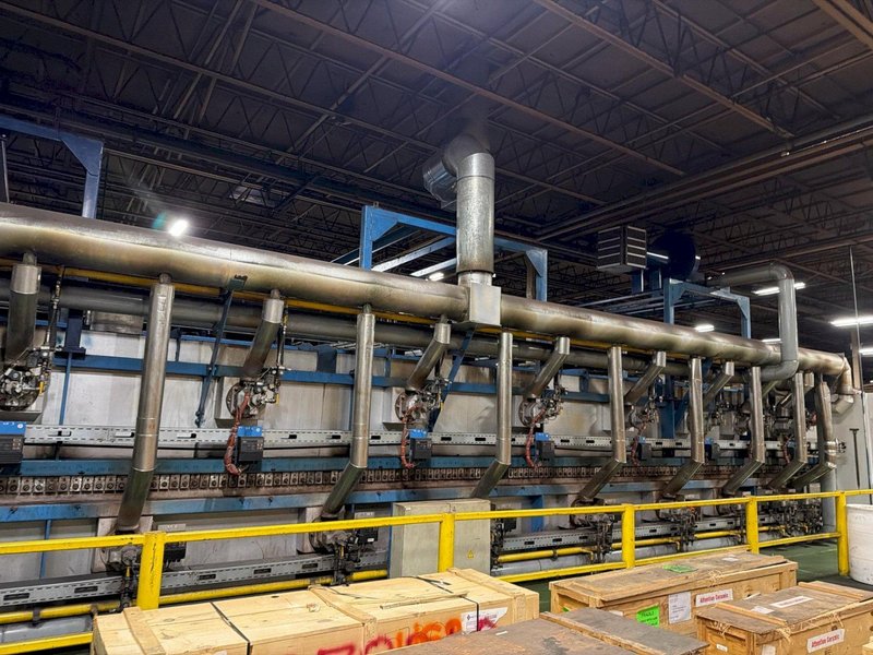 DUAL 315 TON AP&amp;T HOT STAMPING HYD. PRESS LINE W/ SCHWARTZ ROLLER HEARTH FURNACE