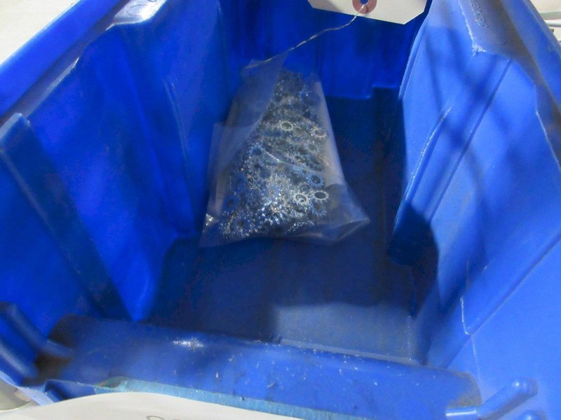 Rolling Wire Shelf with Contents of Assorted Hardware and Fasteners- Auction Item