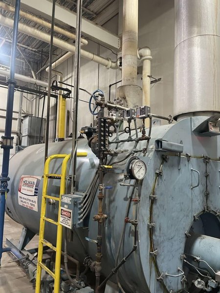 300 Hp. Superior High Pressure Steam Boiler, 150 psi, 1995 – 12.6 MBH Gordon Piatt Burner, Blowdown Separator
