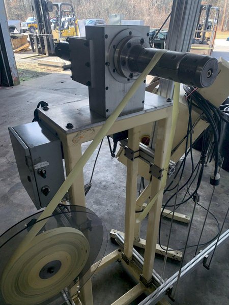 2 SPINDLE MOTORIZED TAPE UNCOILER REEL: STOCK 10715