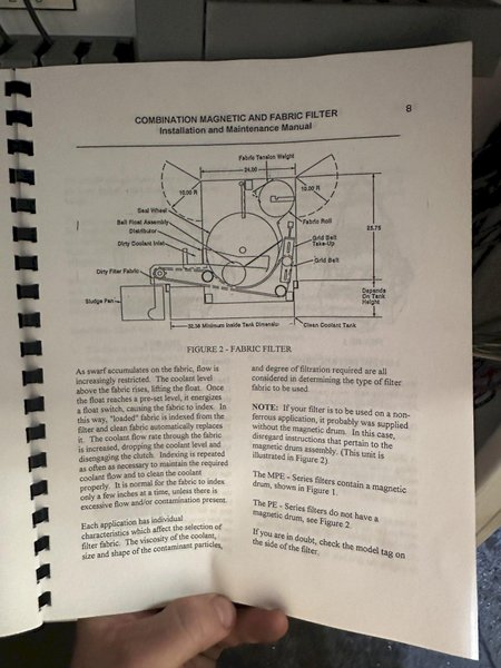 40 GPM BARNES MODEL RMP-25 COMBINATION MAGNETIC SEPERATOR &amp; FABRIC COOLANT FILTERING SYSTEM: STOCK #22303