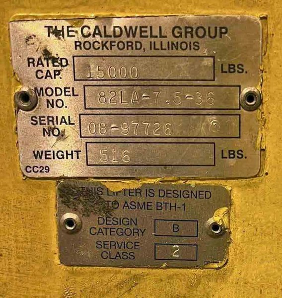 15,000# x 36&quot; Caldwell C-Hook