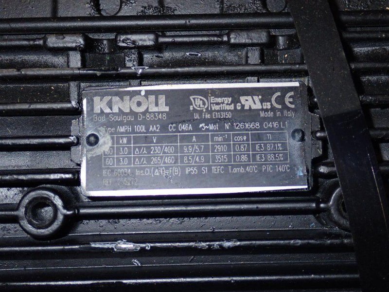 KNOLL 3KW COOLANT IMMERSION PUMP   -  AMPH 100L AA2 CC 046A
