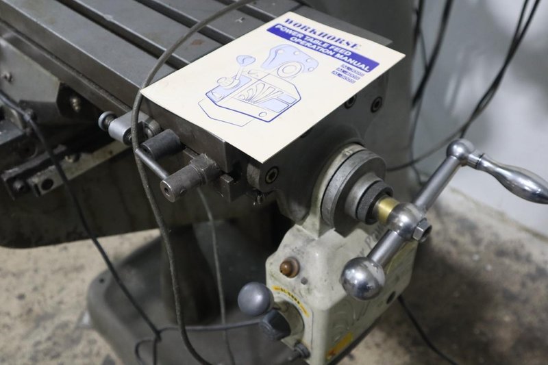 Bridgeport 1J Vertical Milling Machine, Variable Speed Power Table Feed, 2-Axis DRO- Auction Item