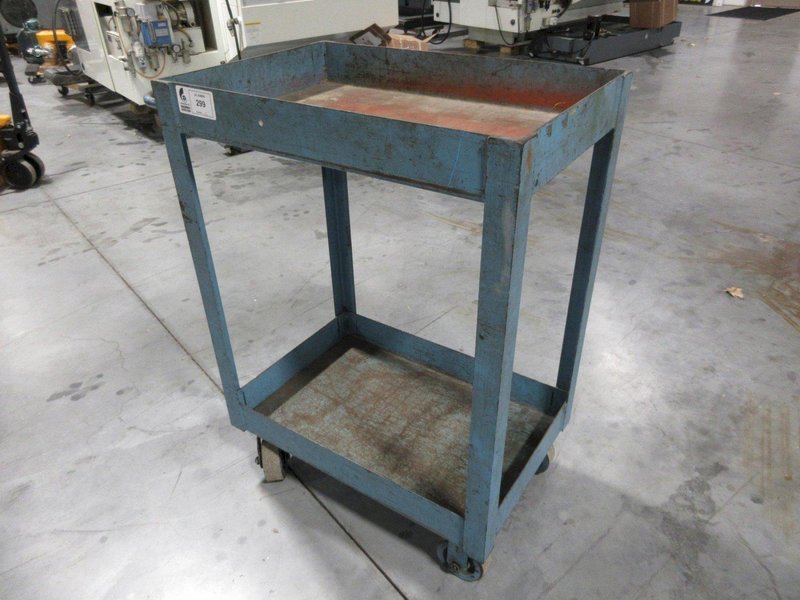 Tall Heavy Duty Steel Rolling Shop Cart with 2 Shelves- Auction Item
