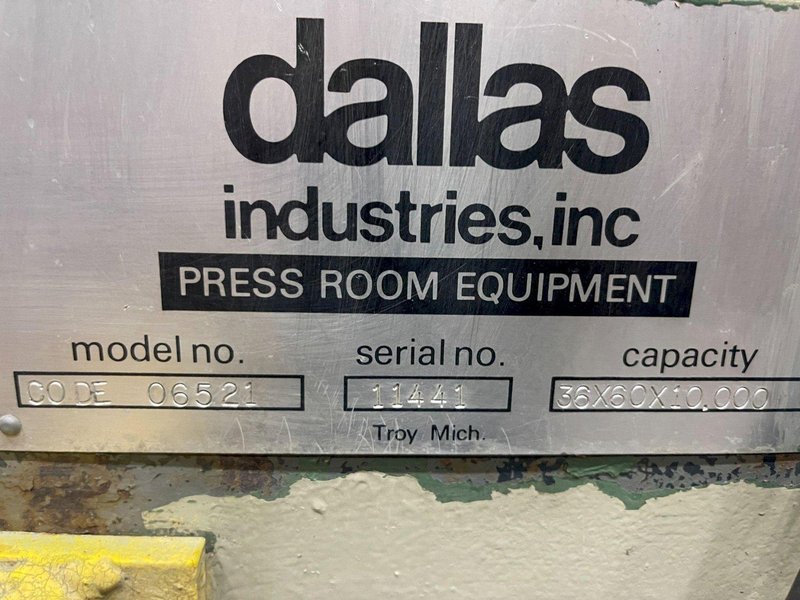DALLAS INDUSTRIES CODE 06521 COIL REEL CUTTER USED